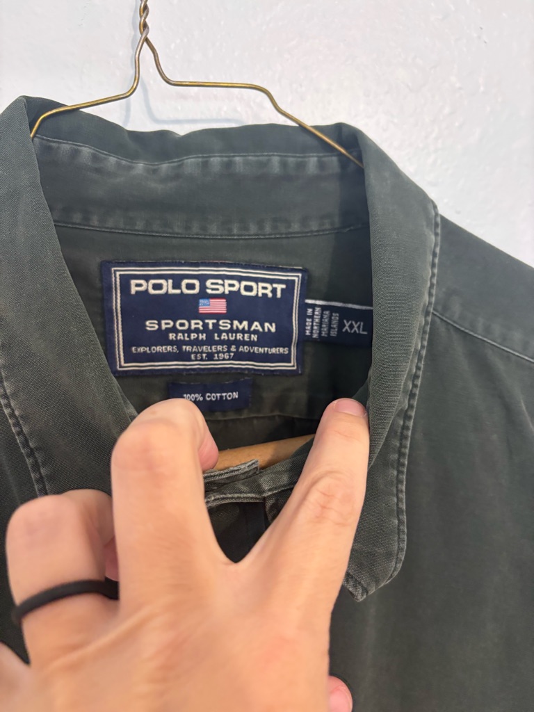 Polo Sport Sportsman Ralph Lauren Olive Button-Up Shirt Xxl